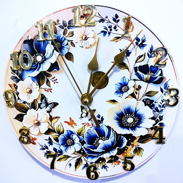 CEAS BUCATARIE, MODEL FLORAL ALBASTRU, DECORATIUNE LEMN 1.07