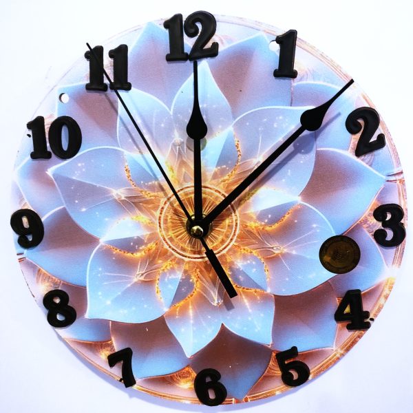 CEAS PERETE, MODEL STILIZAT LOTUS, HANDMADE LEMN 1.12